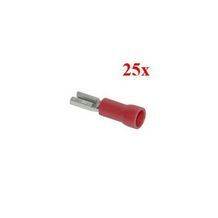 kabelstekker plat vrouw 2.80mm rood 25pcs