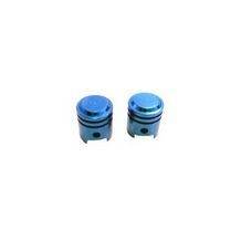 ventieldop set model zuiger blauw aluminium DMP 2pcs