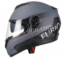 Helm vito systeemhelm furio mat zwart/rood