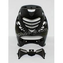 Front cover aplus passend op piaggio zip sp - glans zwart