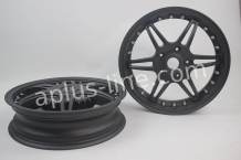 Velgen set aplus (voor + achter) passend op vespa primavera/sprint mat black edition - sport