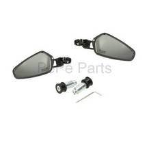 spiegel set cnc racing motorfiets / scooter ovaal universeel zwart dmp