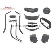 Complete styling / sierlijst set Vespa Sprint glans zwart 8-delig (tot 2018)