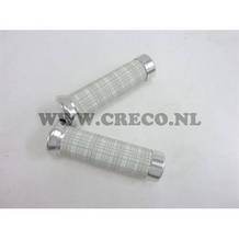 handvatset retro2 aluminium ruit wit