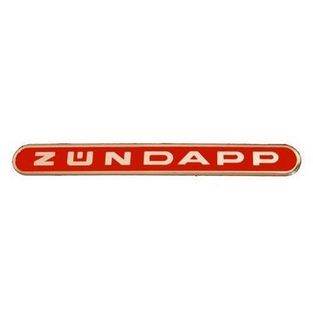 sticker zundapp woord [zundapp] langwerpig aluminium / rood