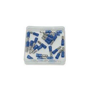 Universeel | kabelstekker rond man 4mm blauw 25pcs 