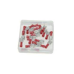 Universeel | kabelstekker plat vrouw 6.3mm rood 25pcs 