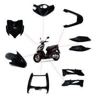 kappenset yamaha jog zwart metallic DMP 9-delig