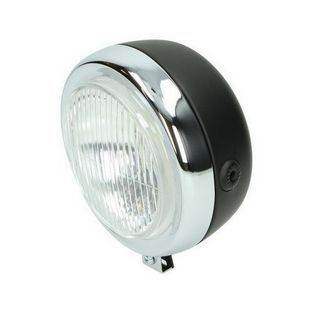 Piaggio | koplamp rond maxi zwart 