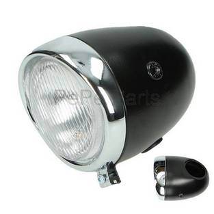 Puch | koplamp rond oltimer / model puch 130mm zwart 