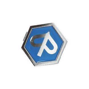 logo klik piaggio voorkap sfera chroom / blauw