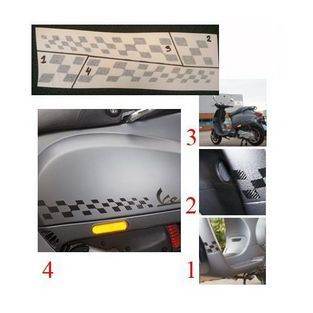 stickerset finish flag Vespa lx / s carbon 4 stuks