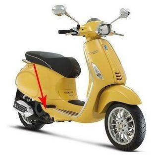 Vespa | afdekkap duo-voetsteun vespa sprint geel 968 / a rechts origineel 67362700l5 