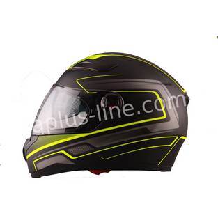 Helm vito falcone integraal + zonnevizier mat zwart / fluor geel