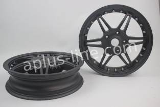 Velgen set 12\'\' aplus (voor + achter) passend op vespa gts matt black edition - sport