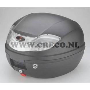 Scooter Topkoffer Compact Zwart met Reflectorglas (32 Liter)