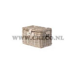 geen merk | mand retro 40cm riet nature grey 