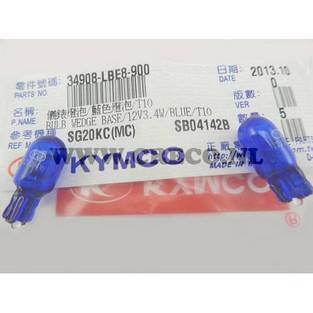 12v (2-klepper)-3.4w wedge 9.4mm blauw